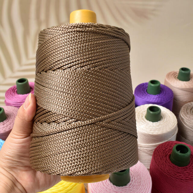 Handmade Ice Silk Yarn Macrame Cord Bright Silk Coarse Wool Rope for DIY Hats Bags and Cushions (2) Bright Ice Silk Macrame Cord for DIY Hats