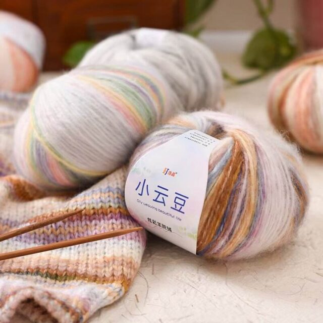 Wholesale Fancy Yarn 50g Multi Colors Wool Acrylic Blended Yarn for Knitting and Crochet (3) Multi Colors Fancy Yarn Wool Acrylic