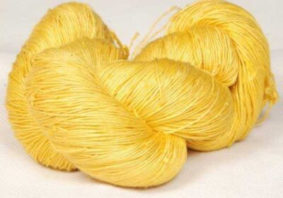 yellow recycled sari silk yarn