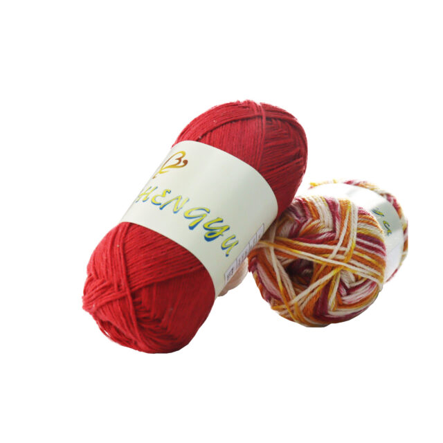 Factory 5-Ply Variegated Milk Cotton Yarn for Baby Knitting (2) 5-ply variegated milk cotton yarn